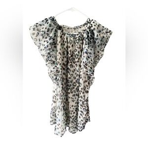 LOFT Leopard Print Shimmery Blouse Size L